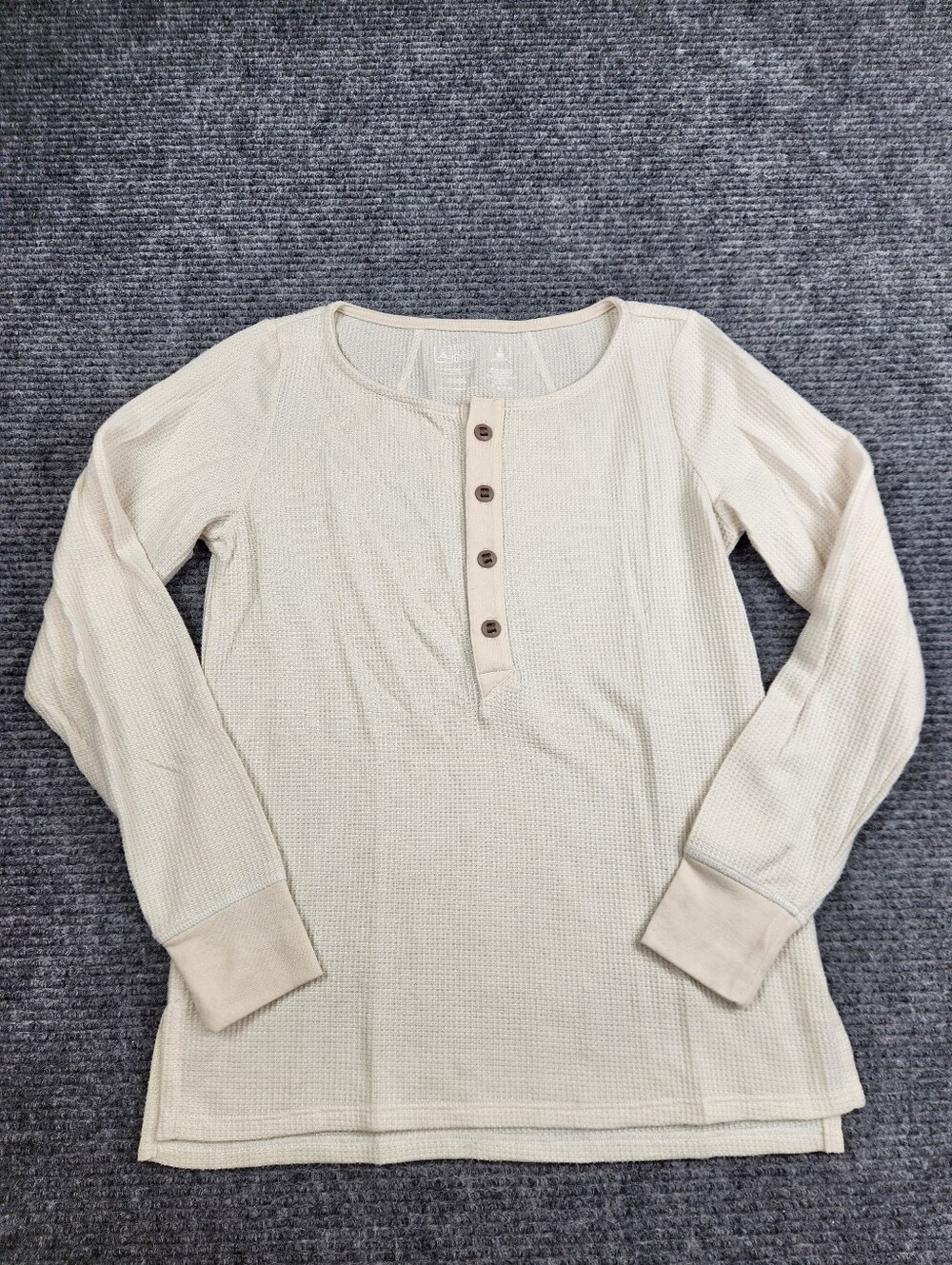 Triple Aught Design Shirt Womens XS Cream/Beige Merino Thermal Henley Base Layer